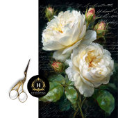 Cream Roos Bloom Decoupage Tissuepapier