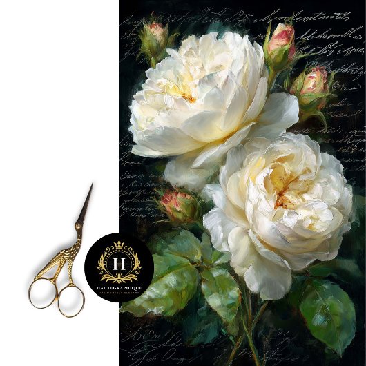 Cream Roos Bloom Decoupage Tissuepapier