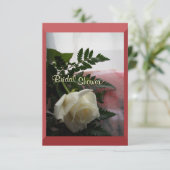 Cream Roos Bridal Shower-uitnodiging Kaart (Staand voorkant)