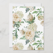 Cream Roos Bud Hydrangea Waterverf Klassieke Kaart (Achterkant)