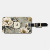  Cream Roos Custom Monogram Bagagelabel (Voorkant horizontaal)