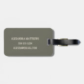  Cream Roos Custom Monogram Bagagelabel (Achterkant horizontaal)