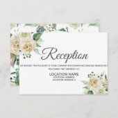 Cream Roos floral Reception Informatiekaartje (Voorkant / Achterkant)