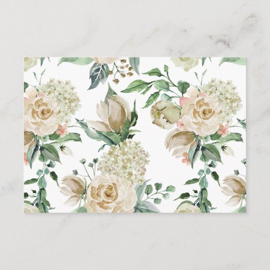 Cream Roos floral Reception Informatiekaartje (Achterkant)