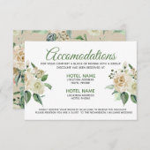 Cream Roos floral Waterverf Informatiekaartje (Voorkant / Achterkant)