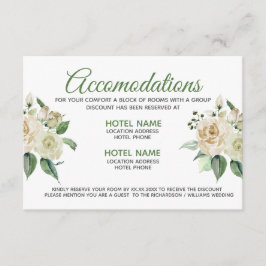 Cream Roos floral Waterverf Informatiekaartje