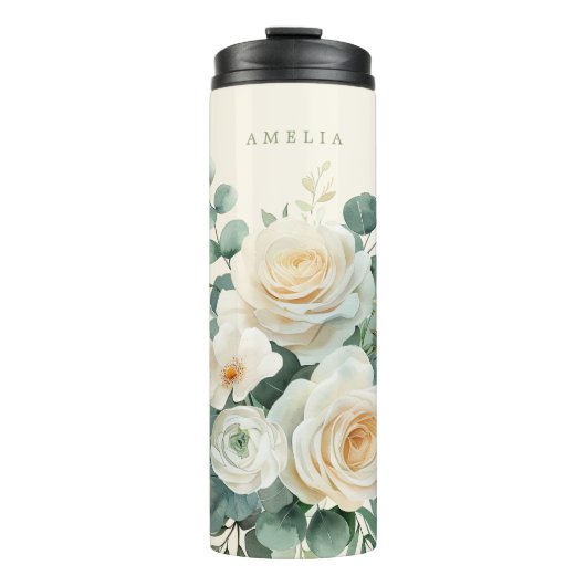 Cream Roos Garden Thermosbeker (Voorkant)
