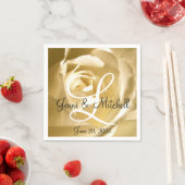 Cream Roos Gepersonaliseerde Trouwpapier Servetten (Insitu)