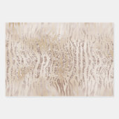 Cream Roos Gold Glitter Zebra Print    Inpakpapier Vel (Voorkant 2)
