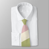 Cream Roos Green Color Palette Stripes Monogram Stropdas (Gebonden)