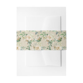 Cream Roos Hydrangea Floral Waterverf Pattern Uitnodigingen Wikkel