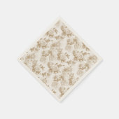 Cream Roos Pattern Servet (Hoek)