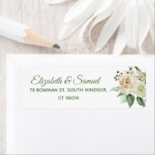Cream Roos Wedding Bride Groom Names Sjabloon Etiket (Insitu)