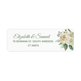 Cream Roos Wedding Bride Groom Names Sjabloon Etiket