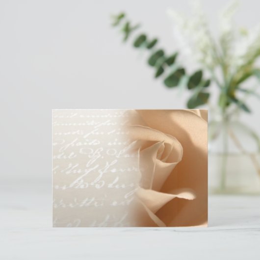 Cream Roos Wedding Customize Briefkaart (Staand voorkant)