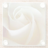 Cream Roos Wedding Photo Glazen Onderzetter (Achterkant)