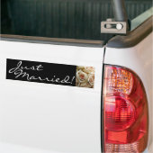 Cream Rose Bouquet - Gewoon gehuwde biumpersticker Bumpersticker (Op Truck)