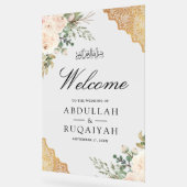 Cream Roses Gold Lace Muslim Wedding Welcome Acryl Bord (Hoek)