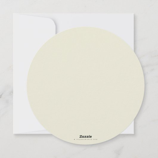 Cream Round Snowberry+Eucalyptus kerstmis Feestdagenkaart (Achterkant)