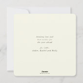 Cream Round/Square Red Berries+Eucalyptus Photo Feestdagenkaart (Achterkant)