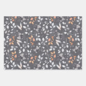 Cream Rozen Autumn Herfst Berries Floral Grey Mix Inpakpapier Vel (Voorkant 2)