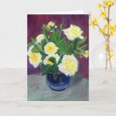 Cream Rozen Birthday Kaart (Gele Bloem)