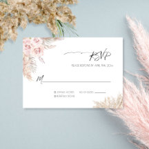 Cream Rozen Botanical Pampas Grass Boho Wedding