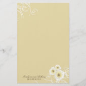 Cream Rozen en wervelingen Elegant Romantisch Brui Briefpapier (Voorkant)