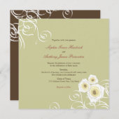 Cream Rozen en wervelingen Elegant Romantisch Brui Kaart (Voorkant / Achterkant)