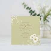 Cream Rozen en wervelingen Elegant Romantisch Brui Kaart (Staand voorkant)