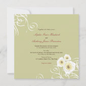 Cream Rozen en wervelingen Elegant Romantisch Brui Kaart (Voorkant)