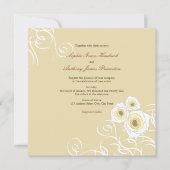 Cream Rozen en wervelingen Elegant Romantisch Brui Kaart (Voorkant)