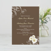 Cream Rozen en wervelingen Elegant Romantisch Brui Kaart (Staand voorkant)