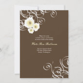 Cream Rozen en wervelingen Elegant Romantisch Brui Kaart (Achterkant)