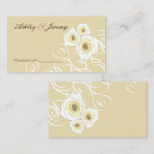 Cream Rozen en wervelingen Elegant Romantisch Brui Plaatskaartje (Voorkant / Achterkant)