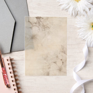 Cream Rozen Floral Vellum Uitnodigingen