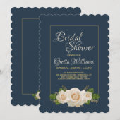 Cream Rozen Invitation Kaart (Voorkant / Achterkant)