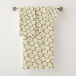 Cream-Rozen op Golden Beige - naadloos patroon. Bad Handdoek