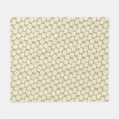 Cream-Rozen op Golden Beige - naadloos patroon. Fleece Deken (Voorkant (Horizontaal))