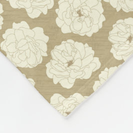 Cream-Rozen op Golden Beige - naadloos patroon. Fleece Deken