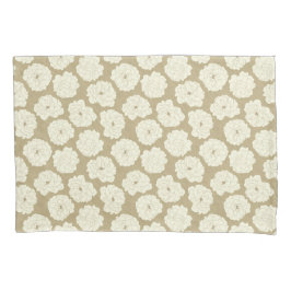 Cream-Rozen op Golden Beige - naadloos patroon. Kussensloop