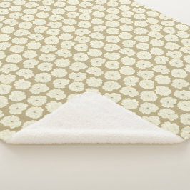 Cream-Rozen op Golden Beige - naadloos patroon. Sherpa Deken