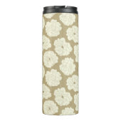 Cream-Rozen op Golden Beige - naadloos patroon. Thermosbeker (Achterkant)