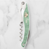 Cream Rozen op groen zou je mijn Bridesmaid zijn Kurkentrekker (Voorkant)