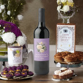 Cream Rozen op Lavendel Paarse Wees mijn bruidsmei Wijn Etiket