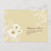 Cream Rozen & Swirls Elegant Romantisch Bruiloft R Uitnodiging Briefkaart (Achterkant)