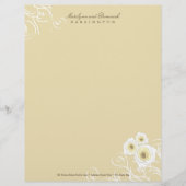 Cream Rozen & Swirls Personal Letterhead Gepersonaliseerd Briefhoofd (Voorkant)