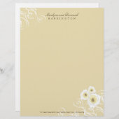 Cream Rozen & Swirls Personal Letterhead Gepersonaliseerd Briefhoofd (Voorkant / Achterkant)