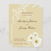 Cream Rozen Swirls Romantische Bruiloft Save The D Aankondigingskaart (Voorkant / Achterkant)