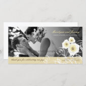 Cream Rozen Weddenschap Fotokaart Bedankkaart (Voorkant / Achterkant)